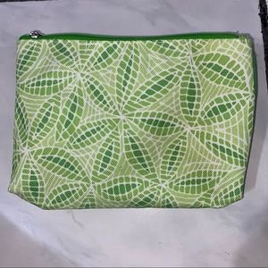 Clinique Green Swirl Flowers Makeup Bag